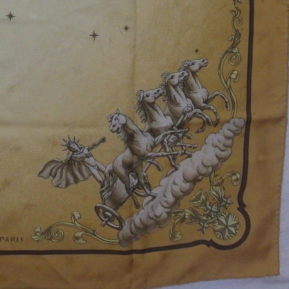 HERMES Silk Scarf Cosmos Jacquard Weave Stars 90cm - Picture 8 of 10